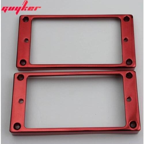 2Pcs Red Pickup Mounting Rings for Humbucker Metal Bridge and Neck Pickups Cover Frame Curved Set Replacement Electric Guitar