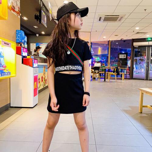 4-12 Year Old Baby Kids Creative Clothing 2021 Summer O-Neck Korean Childrens Fashion Tracksuit for Girl Two Piece Set