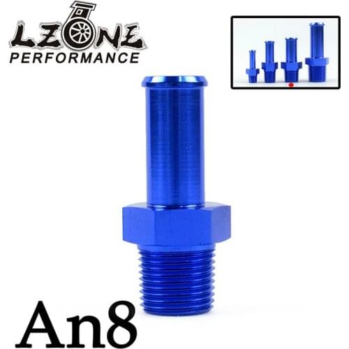 LZONE - UNIVERSAL ALUMINUM STRAIGHT 1/2" HOSE NIPPLE TO MALE 3/8" NPT FITTING BLUE JR-SL840-08-011