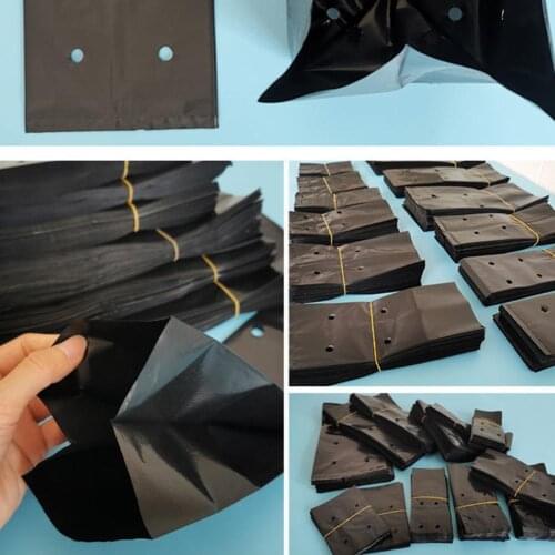 100 Pcs PE Plastic Nursery Bags Plant Grow Bags Seedling Garden Vegetables For Fruits Holes Breathable Flowers With Pots X8Y1