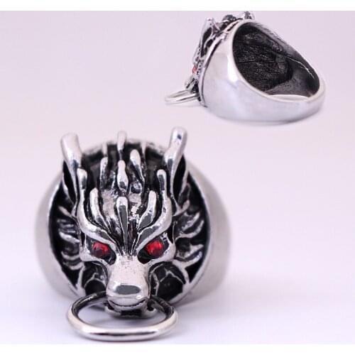 Punk Animal Ring Men Hip Hop Domineering Dragon Ring Alloy Fashion Jewelry Charm Temperament Fashion Jewelry Holiday Gift