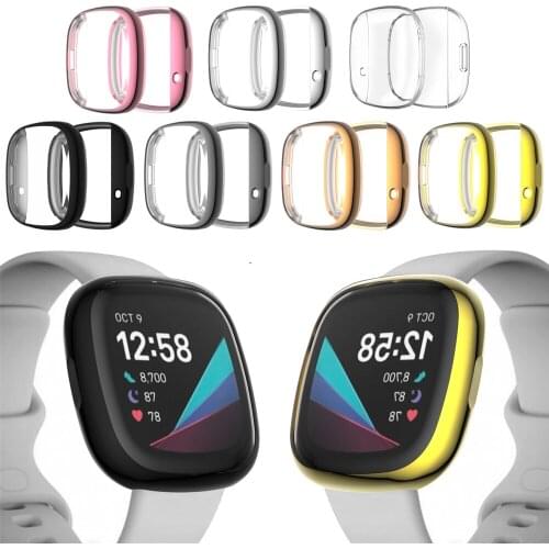 1Pc Soft TPU Watch Cover Case Full Cover Screen Protector Case Watch Shell for Fitbit Versa 3 Fitbit Sense Anti-Scratch Dropship