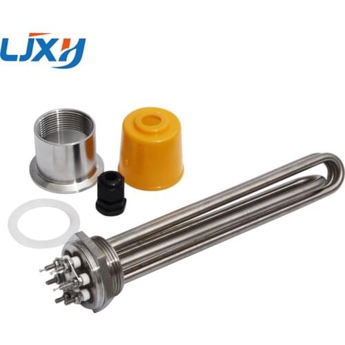 LJXH 220V/380V DN40 Water Heater Heating Element with Plug Head Nut Power 3KW/4.5KW/6KW/9KW/12KW All 304SS for Water Tankless