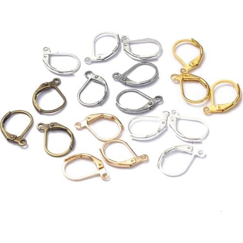 20pcs/lot 10x16mm Copper Brass French Earring Hook Ear Wire Earrings Base Accessories for DIY Jewelry Making Fittings Settings