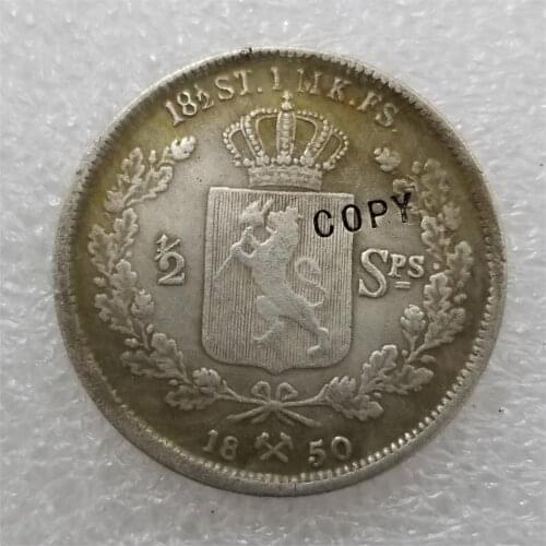 1850 NORWAY 1/2 SPECIE DALER COIN COPY commemorative coins-replica coins medal coins collectibles