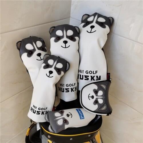 HUSKY DOG golf complete set headcovers Animal golf club driver fairway woods hybrid putter covers CUTE GIFT
