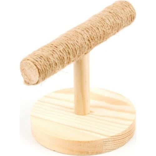 Parrot Bird Toy Office Wooden Hemp Rope Stand Bird Toy Wooden Toys Educational Stand Toy