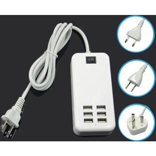 US EU UK plug 30W 6A 6USB Port Charger Ports AC Plug Tablet Adapter Mobile Charger Wall Charger For iphone6 ipad4 Samsung S5
