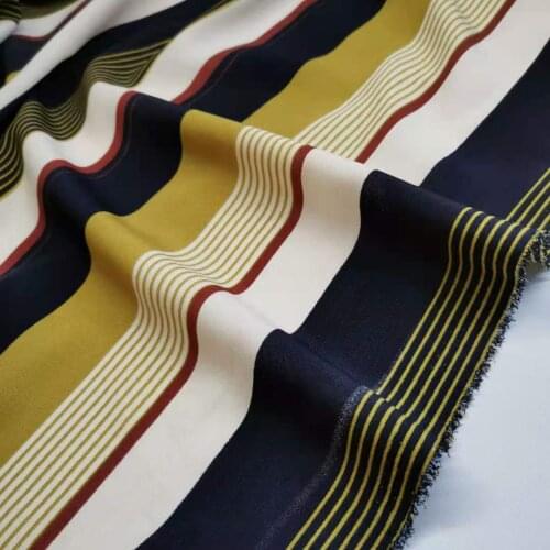Stripe Chiffon Dress Elastic Fabric Party Holiday Skirt Cloth DIY Sewing Material