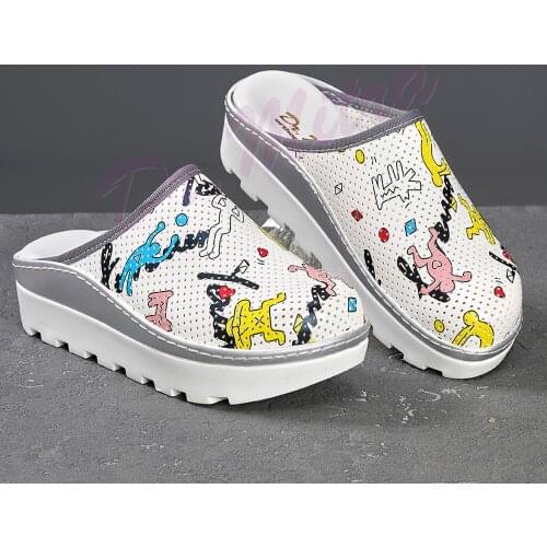 2021 New Orthopedic Doctor Nurse Dentist Heel Spur Reinforced Wedge Slippers Hospital Medical Cook Warm Soft Women Cashmere Shoe