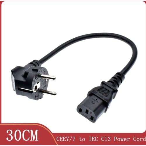 Europe EU plug Germany, France to IEC C13 Power Cord 0.3M /1.5M IEC C13 EU power mains cable AC EU Plug to IEC Kettle C13
