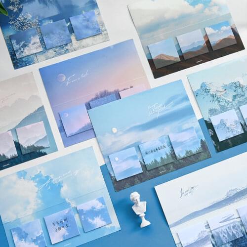 60 Sheets/set kawaii Stars Moon Forest Theme Cute Memo Pad Stickers Decal Sticky Notes Diy stationery Notepad Diary