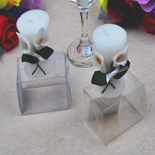 20pcs/lot Lily Shape Candle Wedding Favors and Gifts Baby Shower Favor Anniversary Souvenir Glim Birthday Party Candles Light