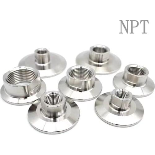 1/4" 3/8" 1/2" 3/4" 1" 1-1/4" 1-1/2" NPT Female 1.5" 2" Tri Clamp Sanitary Pipe Fitting Connector SS304 Stainless Homebrew