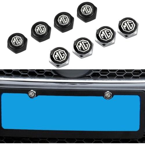 4Pcs Car License Plate Frame Security Screw Bolt Caps Covers for MG MG3 MG5 MG6 MG7 MGZS MGES MGHS MGGS morris 3 Auto Decoration