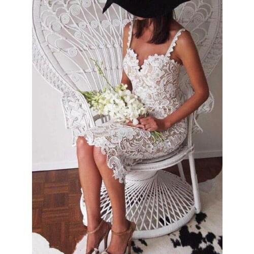 High Quality Women Chic Lace Mini Sexy Sleeveless Spaghetti Straps Wholesale Celebrity Style Bodycon Bandage Party Club Dress