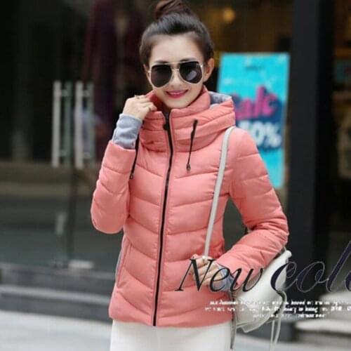 2017 HOT SALE WOMEN AUTUMN WINTER JACKET SHORT WARM FASHION STAND COLLAR HOODED FEMALE PARKA COTTON WADDING COAT ZL522