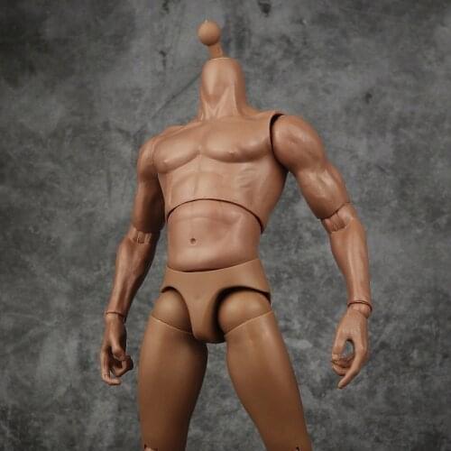 1/6 Muscle Male Body Standard High Movable dark color body model for 12 Inches HT DAM head Sport Action Figure Doll Toys