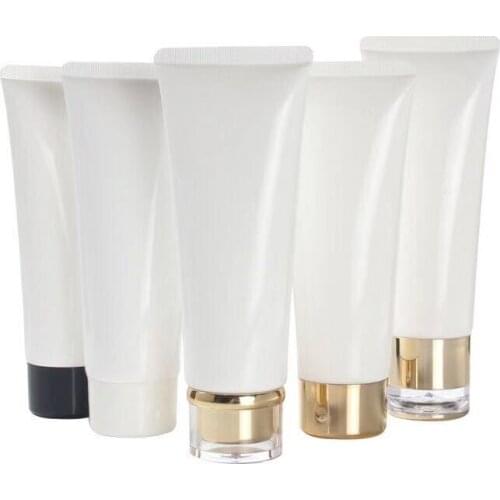 100ml white soft tube with acrylic lid for hand cream/facial cleaning cream/ butter/ medicine cream plastic soft tube