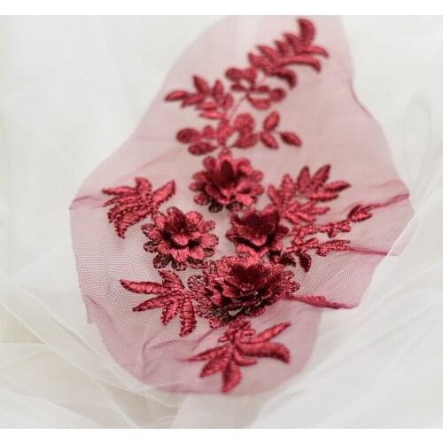 2Pairs/lot 16colors 3D embroidery flowers wedding dress patch handmade stage performance clothing decorative accessories A801