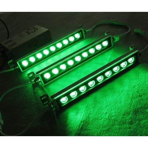 300mm IP66 6x3W 3in1 24V exterior controler RGB 4wires super thin led wall washer used for central city markets