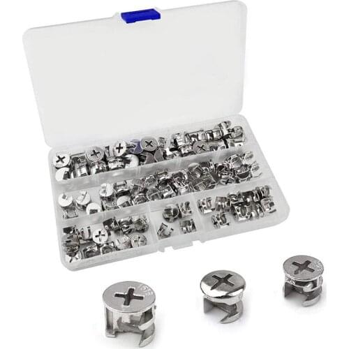 75 Pcs Furniture Connecting Cam Lock Fittings, Furniture Connecting Fastener Cabinet Connectors Hardware Bolts