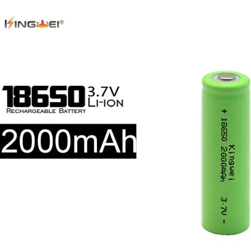KingWei Light Green IMR 2000mah Battery 18650 3.7v Li-ion Rechargeable Battery For LED Torch Flashlight