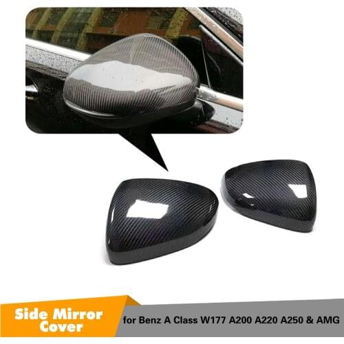 Auto Car Side Mirror Cover Cap Case for Benz A Class W177 2019 Carbon fiber review mirror covers only LHD