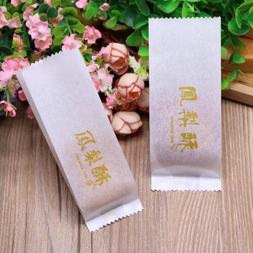 Golden words Cotton Paper Bag Pineapple Cake Packaging Wrapper For Cookie Candy food,1000 Pcs/lot