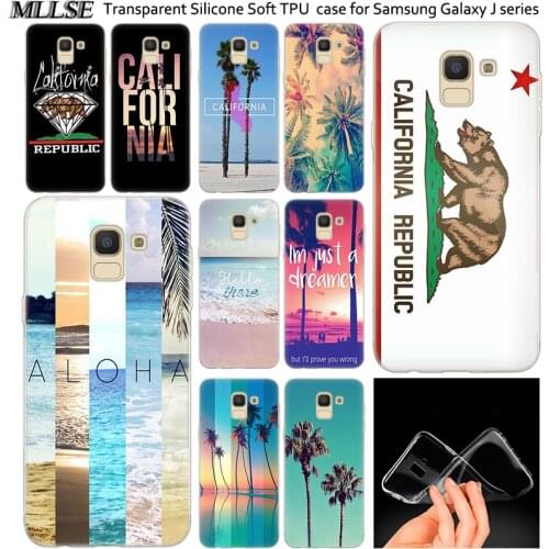California trees Beach Surf Travel Tropical TPU Case For Samsung Galaxy J2Pro J4 J6 J8 2018 J3 J5 J7 2016 2017EU Prime CORE Plus