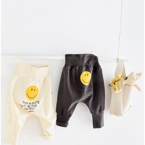 Baby Boy High-waist Pants Cotton Autumn Spring Children Girls Pp Leggings Korean Toddler Newborn 0-2Ys Bear Trousers Clothing