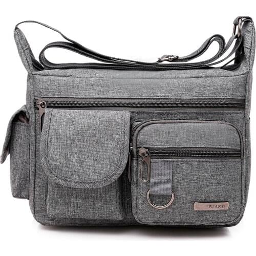 Men Travel Crossbody Bags Canvas Casual Men Good Qualtiy Outdoor Mens Travel School Retro Zipper Shoulder Bags