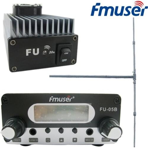 FMUSER FU-30A 30W Professional FM Power Amplifier Set For PLL FM Transmitter Broadcast+FU-05B FM Exciter+1/2 Wave Dipole Antenna