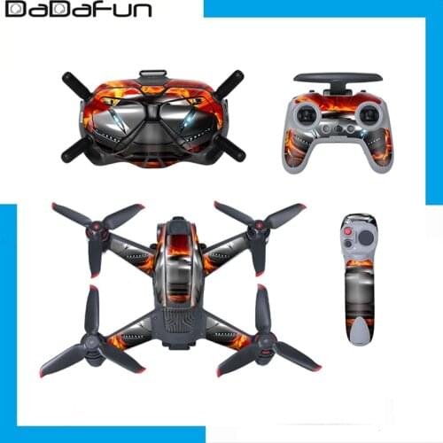 FPV PVC Decals Protective Film Sticker Set No Residue Carbon Fiber Metallic Pattern For DJI FPV Combo