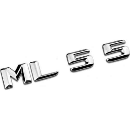 Chrome Shiny Silver ABS Car Trunk Rear Number Letters Words Badge Emblem Decal Sticker for Mercedes-Benz ML55 AMG