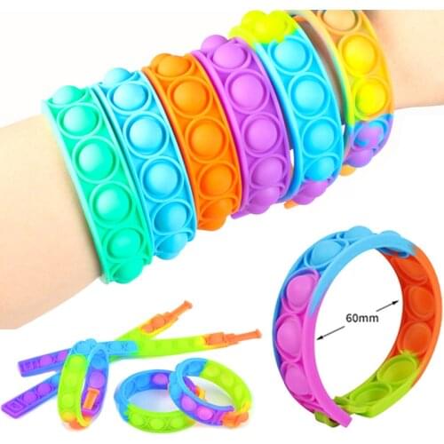 Fidget Toys Sensory Bracelet Push Bubble Simple Dimple Wristband Decompression Anti Stress Reliever Fidget Toy Popite Adult Kids
