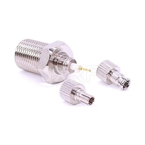 10PCS RF Coaxial adapter 2 in 1 CRC9 TS9 male to F connector universal F female to CRC9 TS9 two connector General fast shipping