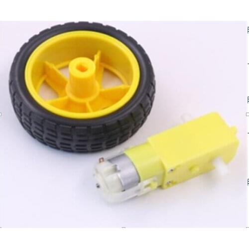 Wheel and Motor DC 3V-8V for Arduino Smart Car DIY/ Motor with Wheel Robot Smart Car Set