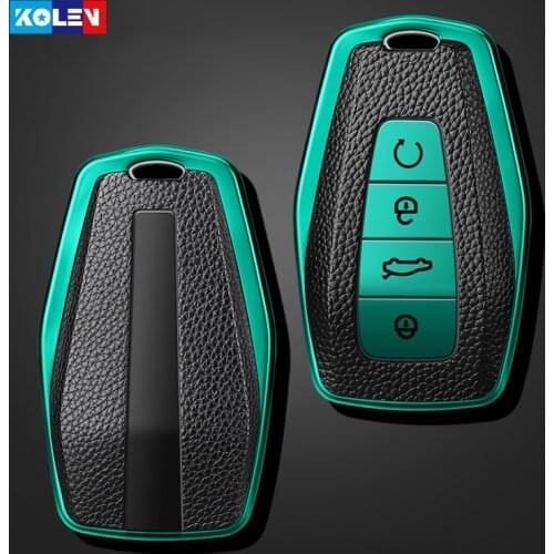 Leather+TPU All-Inclusive Car Remote Key Cover Case For Geely Coolray X6 Emgrand X7 Global Hawk GX7 Atlas Boyue NL3 Borui GT GC9