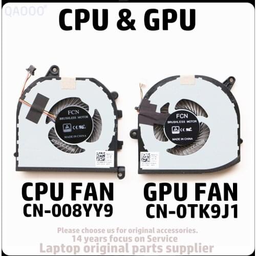 QAOOO DP/N:008YY9 DP/N:0TK9J1 Cooling Fan For Dell XPS15 9570 M5530 Cpu Cooling Fan Gpu Cooling Fan