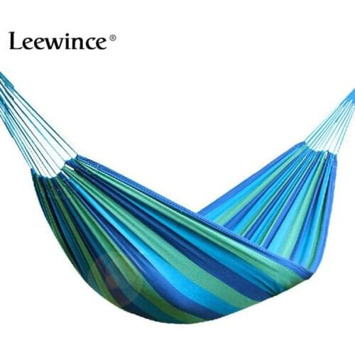 Leewince individual Hammock Portable Camping Garden Beach Travel Hammock Outdoor Ultralight Colorful Cotton Polyester Swing Bed