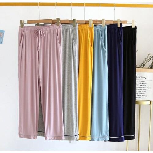 Summer Pajama Pants Womens Trousers Spring Autumn Modal Thin Home Pants Large Size Morning Loose Elasticity Harem Pants Women