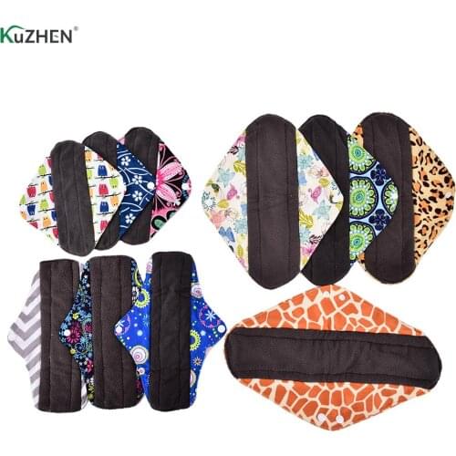 Reusable Sanitary Menstrual Mama Pad Bamboo Cotton Cloth Feminine Hygiene Panty Liner Towel Pads Washable Menstrual Pad