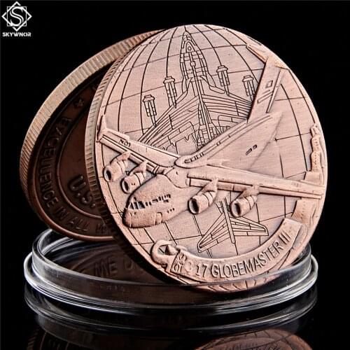 Uinted States Military C-17 Coin 40*3mm Air Force Brass Plated Coin Antique Art Craft