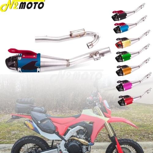 Motocross Complete Stainless Exhaust Pipe System Slip On Muffler For Honda CRF230F 2008-2020 Aluminum Supermoto Muffler Silence