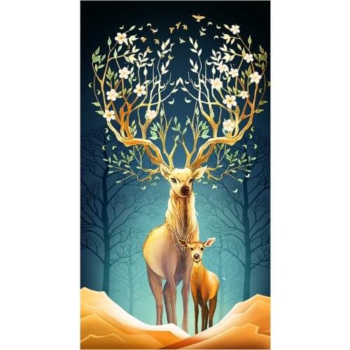 Elk Animal Diamond Painting Deer Hallway Round Full Drill Floral Nouveaute DIY Mosaic Embroidery 5D Cross Stitch Home Decor Gift