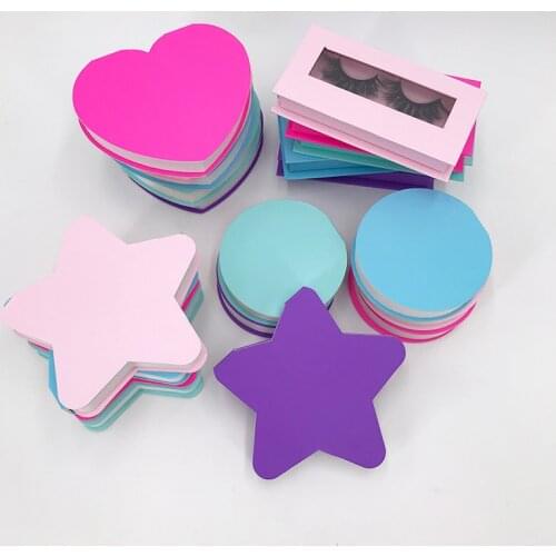 Empty Eyelashes Boxes Custom Print Label Packaging With Lash Tray 10pcs/Lot Heart/Star/Round/Rectangular Shape Boxes Wholesale