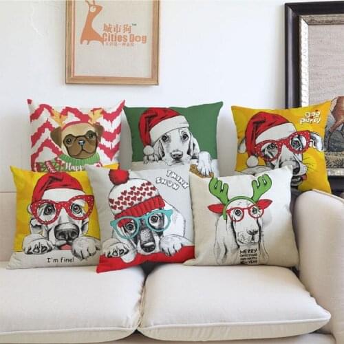 Christmas cushion cover sofa decoration pillow case seat car home decoration pillow cover Christmas home decoration