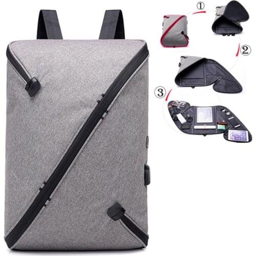 Fashion Anti Theft Expandable Laptop Multifunctional USB Charging Men Male Schoolbag Locked Travel Business Backpacks
