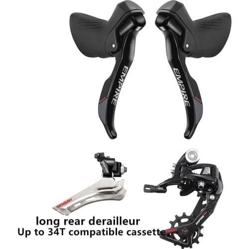 SENSAH EMPIRE carbon Road bike 2*11 Speed Bicycle Shifter Lever Rear Derailleur Groupset 11-28 32 34TCassette flywheel YBN Chain